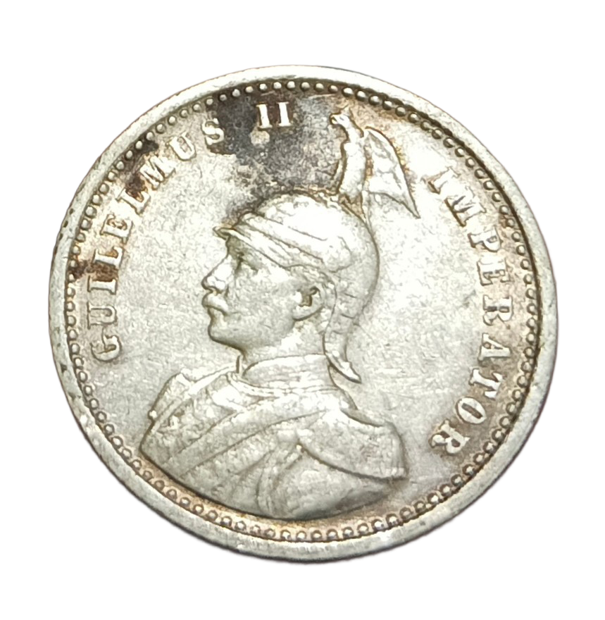 GERMAN EAST AFRICA Silver 1/4 Rupee Year 1909 King WILLIAM-II "GUILELMUS-II IMPERATOR" **V. RARE** High Collectable Grade. - Image 2