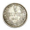 GERMAN EAST AFRICA Silver 1/4 Rupee Year 1907 King WILLIAM-II "GUILELMUS-II IMPERATOR" **V. RARE** Collectable Grade.