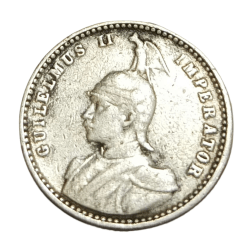 Alternative view of GERMAN EAST AFRICA Silver 1/4 Rupee Year 1907 King WILLIAM-II "GUILELMUS-II IMPERATOR" **V. RARE** Collectable Grade.