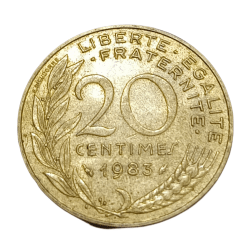 FRANCE Aluminium Bronze 20 CENTIMES Year 1983 "MARIANNE" in High Collectable Grade.
