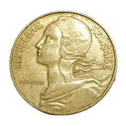 Alternative view of FRANCE Aluminium Bronze 20 CENTIMES Year 1983 "MARIANNE" in High Collectable Grade.