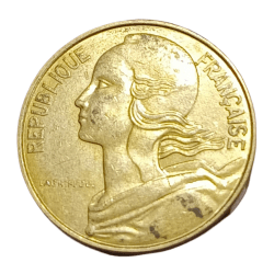 Alternative view of FRANCE Aluminium Bronze 10 CENTIMES Year 1989 "MARIANNE" in High Collectable Grade.