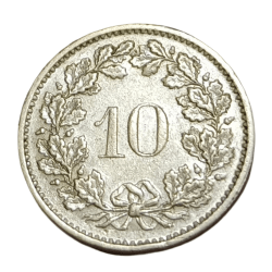 SWITZERLAND Cu/Ni 10 RAPPEN Year 1978 "HELVETICA" in High Collectable Grade.