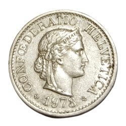 Alternative view of SWITZERLAND Cu/Ni 10 RAPPEN Year 1978 "HELVETICA" in High Collectable Grade.