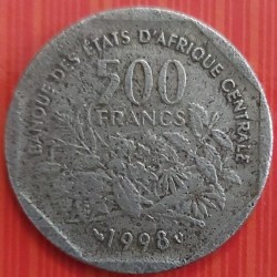 Central African States, 1998, 500 Francs CFA, KM #14, Condition as per image.
