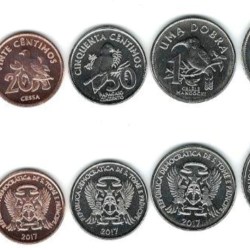 Sao Tome and Principe, 2017, Set of 5 coins – Bird Set, UNC Condition