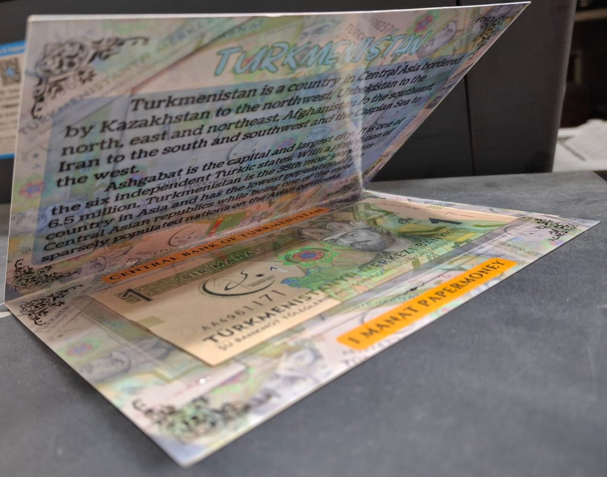 TURKMENISTAN 1 MANAT UNC NOTE WITH BEAUTIFUL PACKING - Image 4