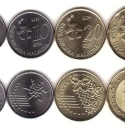 Malaysia, 2024, Set of 4 coins, UNC Condition.