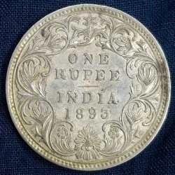 1893 One Rupees Victoria British India High Graded Silver Extremely Rare Coin #A-57