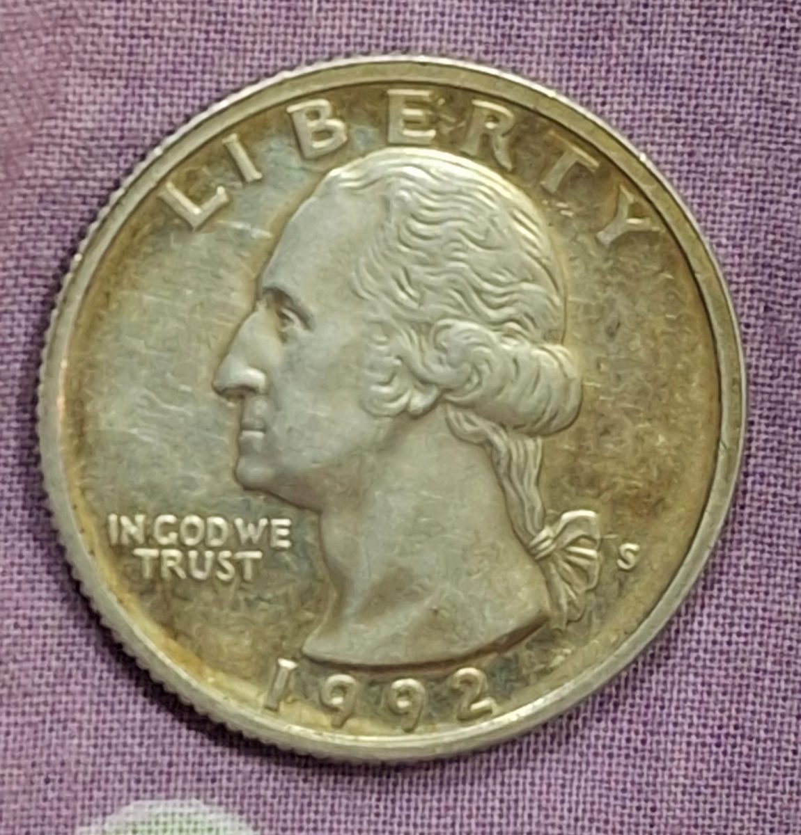 United Statese ¼ Dollar 1992 "Washington Quarter" RARE proof silver COIN #L-629