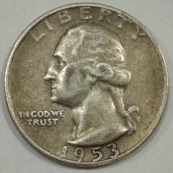 1953 United States ¼ Dollar "Washington Silver Quarter" Weight 6.25 g SILVER COIN #L-645