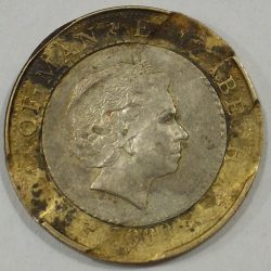 Alternative view of Isle of Man 2 Pounds 2000 - Elizabeth II Thorwald's Cross RARE Bimetallic COIN #L-649