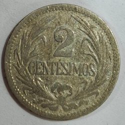 Uruguay 2 Centésimos 1901 RARE COIN #L-657