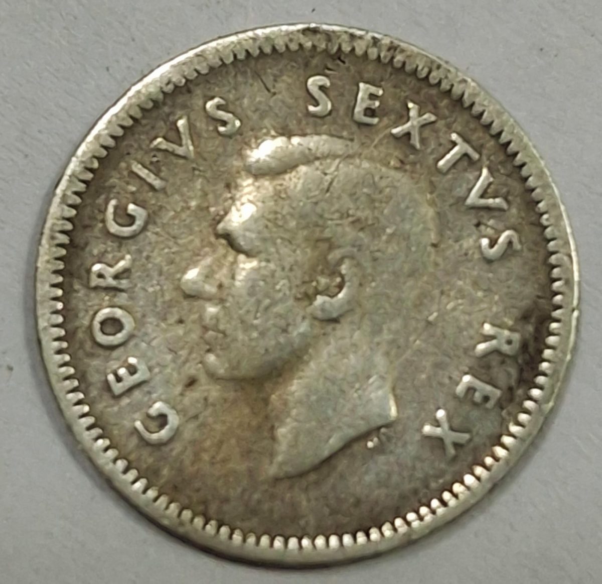 South Africa 3 Pence 1950 - George VI Sextus Rex RARE SILVER COIN #L-661 - Image 2