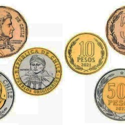 Chile, 4 coin set, UNC Condition.