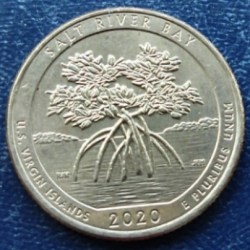 USA, ¼ Dollar, 2020, National Park Quarter – Salt River Bay National Historical Park and Ecological Preserve, U.S. Virgin Islands, Philadelphia Mint, KM #721, Condition as per image.