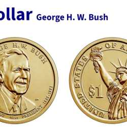 United States 1 Dollar 1993 George H. W. Bush gem unc condition 41 president commemorative issue gem unc #L-680