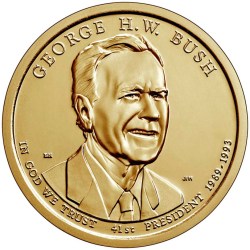 Alternative view of United States 1 Dollar 1993 George H. W. Bush gem unc condition 41 president commemorative issue gem unc #L-680