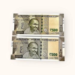 Rs 500 TWIN SET Gem Unc Very Unique Bank Note Set Solid Holy Number 3ED 000786