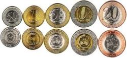 Angola, 5 coin set, UNC Condition.