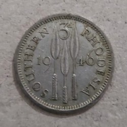 British - Southern Rhodesia, 3 Pence, 1946, George VI, Silver, KM# 16a, Condition as per image.