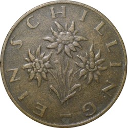Brass 1 Shilling of Austria (AD 1972) with 3-Flower Design