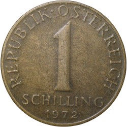 Alternative view of Brass 1 Shilling of Austria (AD 1972) with 3-Flower Design