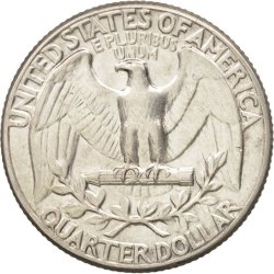 Alternative view of Quarter Dollar 1963 United State of America Liberty Epluribus UNUM Silver Coin