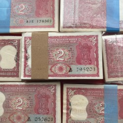 DAM CHEAP SALE❤️🤑 Extremely Rare 2 Rupees Tiger Issue 100 Note Fresh Serial Packet Collectable Bundle at Lowest Price 1 Bundle Given