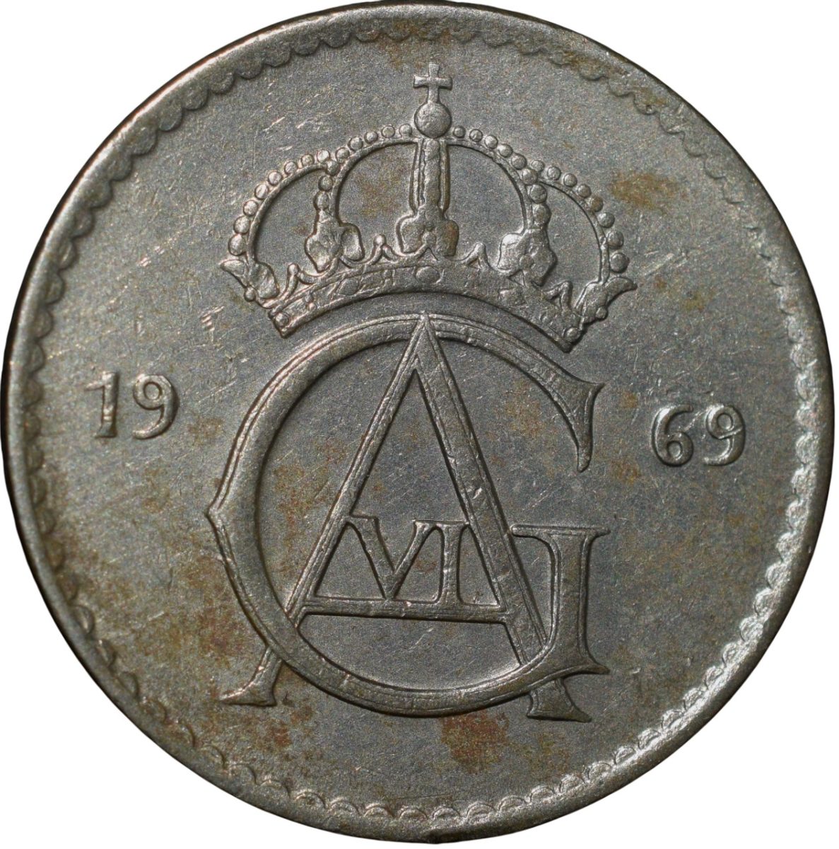 Nickel 50 Ore of Sweden Country (AD 1969)