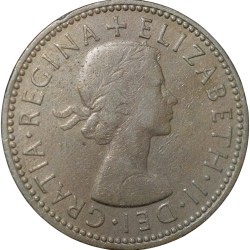 Alternative view of Copper-Nickel 1 Shilling of Elizabeth II(AD 1956) of United Kingdom