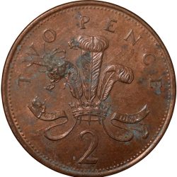 Alternative view of Bronze 2 Pence of Elizabeth II (AD 2001) from United Kingdom