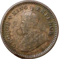 Bronze 1/12 Anna of George V (AD 1917) of Calcutta Mint KM 509