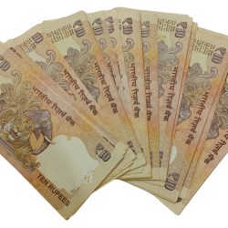 Alternative view of 10 Rupees GANDHI Issue D. SUBBARAO with FANCY TRIPLETS Serial Numbers COMPLETE SET 90 Notes **V.RARE** UNC Grades.