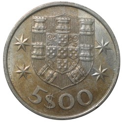 Nickel 5 Escudos of Portuguesa ( AD 1985) with Sailor Ship