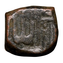 Copper Falus of Akbar(AD 1556-1605) of Chainpur Mint Rare