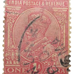 Postal Stamp of George V 1 Anna Pink Colour - Used Condition as per Image.