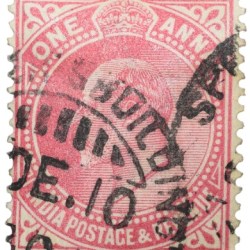 Postal Stamp of Edward VII 1 Anna Pink Clour - Used Condition as per image.