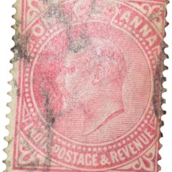 Postal Stamp of Edward VII 1 Anna Pink Clour - Used Condition as per image.