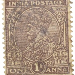 Postal Stamp of George V 1 Anna Brown Clour - Used Condition as per image.