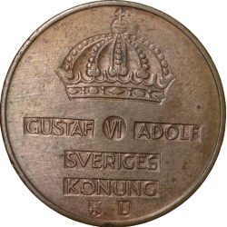Bronze 5 Ore of Gustaf VI (AD 1970) of Sweden
