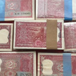 Alternative view of DAM CHEAP SALE❤️🤑 Extremely Rare 2 Rupees Tiger Issue 100 Note Fresh Serial Packet Collectable Bundle at Lowest Price 1 Bundle Given