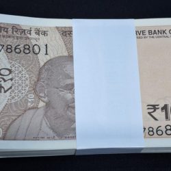 TEN RUPEE PACKET GEM UNC CONDITION STARTING 786 MIDDLE REVERSE 786 BUNDLE SERIAL NO. 786801
