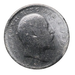 Silver 2 Annas of Edward VII (AD 1910) of Calcutta Mint