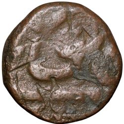 Copper 1/3 Falus of Murtada Nizam Shah I(AD1565-88) of Ahmadnagar Sultanate N7 Doule-Strucked