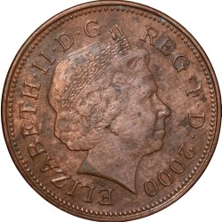 Bronze 2 Pence of Elizabeth II (AD2000) from United Kingdom