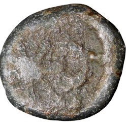 Lead Coin of Chastana (1st Cen. AD) of Western Kshatrapa with Sun & Crescent Moon