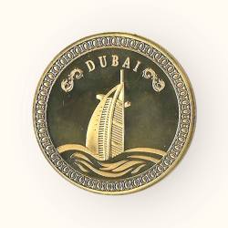 United Arab Emirates Souvenir Medallions Gold Plated Burj Al Arab Unique and Rare