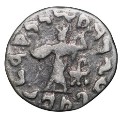 Alternative view of Silver Drachma of Apollodotus II(65-55 BC) from Indo-Greek Rare