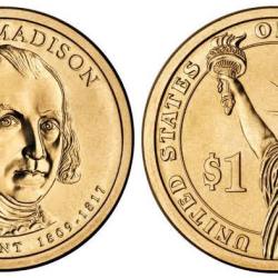 USA Presidential Roll USD 1 James Madison Presidential $1 Coin Roll Of 25 Pcs